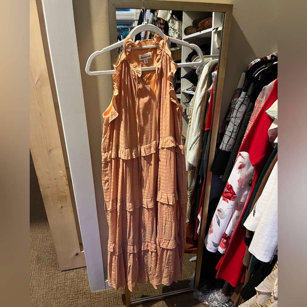 NWT &merci midi length ruffle layer dress
